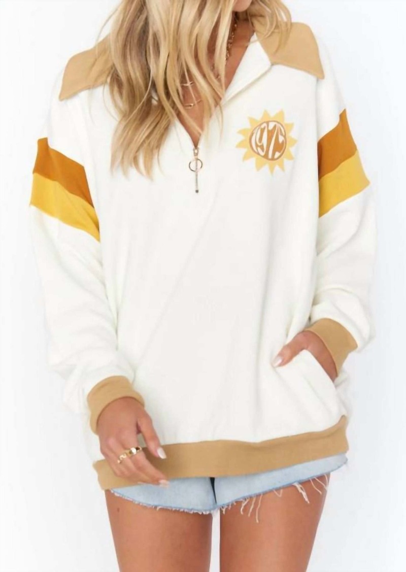 Show Me Your Mumu Benny Half Zip Sweatshirt Good Times In Off White