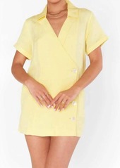 Show Me Your Mumu Bicoastal Blazer Romper In Butter Yellow