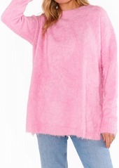 Show Me Your Mumu Bonfire Sweater In Pink Fuzzy Knit