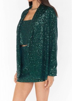 Show Me Your Mumu Dance Blazer In Emerald Sequin