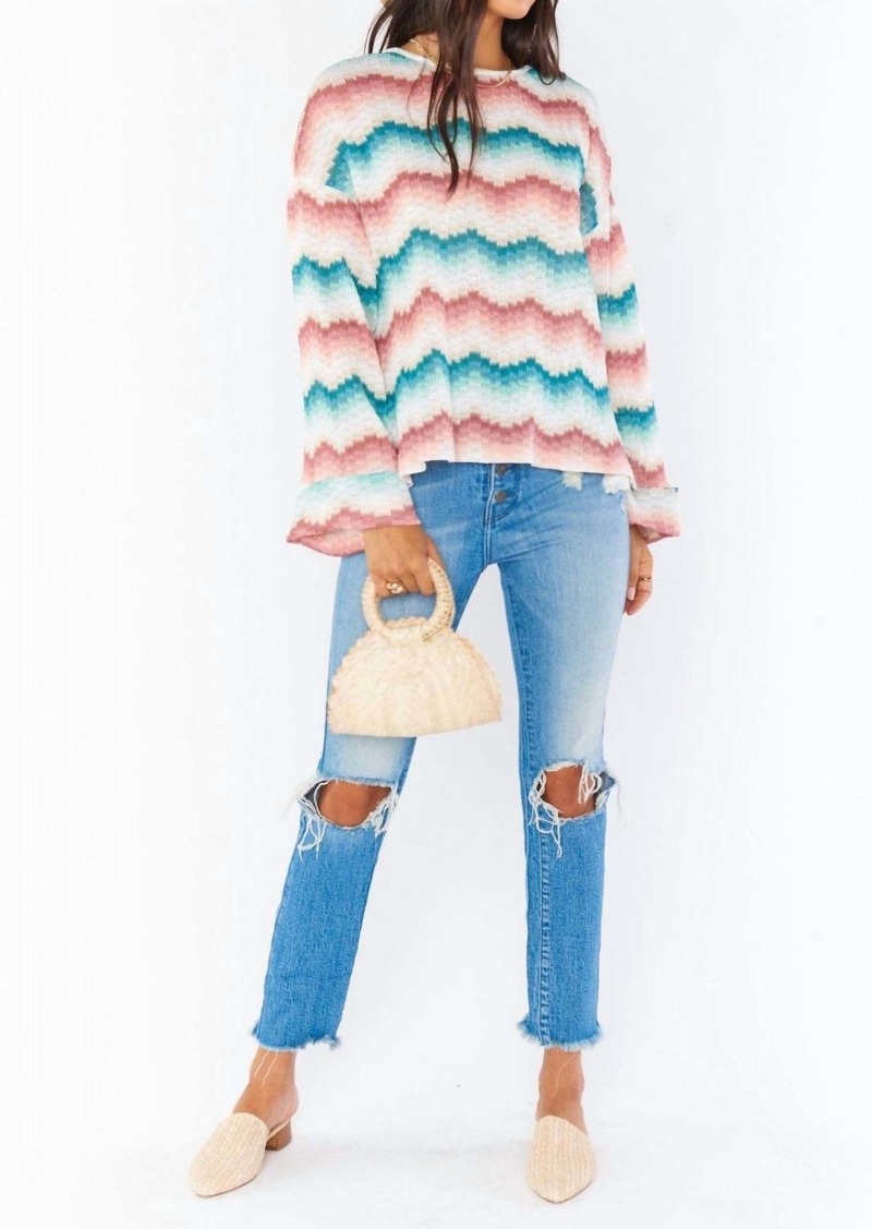 Show Me Your Mumu Daytime Pullover In Catch Waves Knit