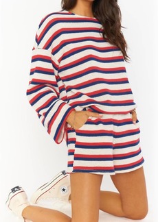 Show Me Your Mumu Daytime Pullover In Patriot Stripe Knit