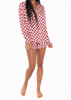 Show Me Your Mumu Early Riser Pj Set In Red Check