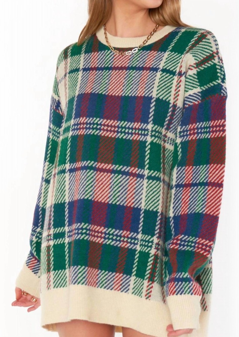 Show Me Your Mumu Ember Tunic Sweater In Holiday Plaid Knit