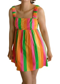 Show Me Your Mumu Fling Mini Dress In Neon Stripe