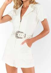Show Me Your Mumu Outlaw Romper In White