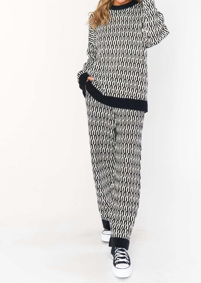Show Me Your Mumu Samson Lounge Pants In Metro Geo Knit