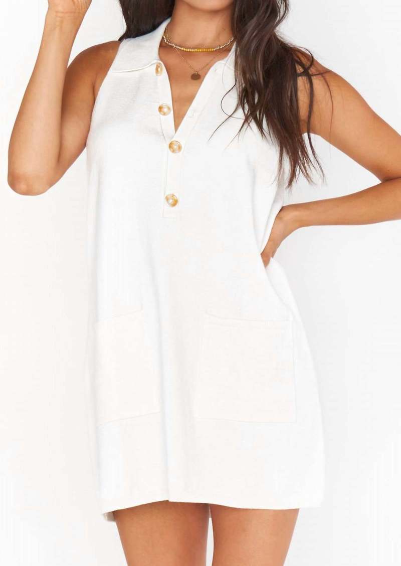 Show Me Your Mumu Shifty Sweater Dress In White Knit
