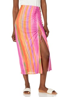 Show Me Your Mumu Women's dazy Skirt Sunrise Stripe mesh