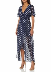 Show Me Your Mumu Women's Marianne WRAP Maxi Dress with Short Sleeves and Polka Dippin' DOT