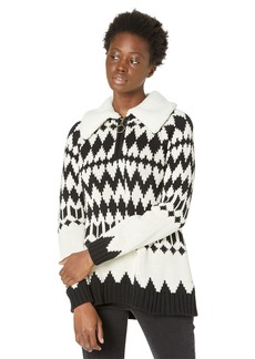 Show Me Your Mumu Women's Sun Valley Pullover White with Faux Sherpa