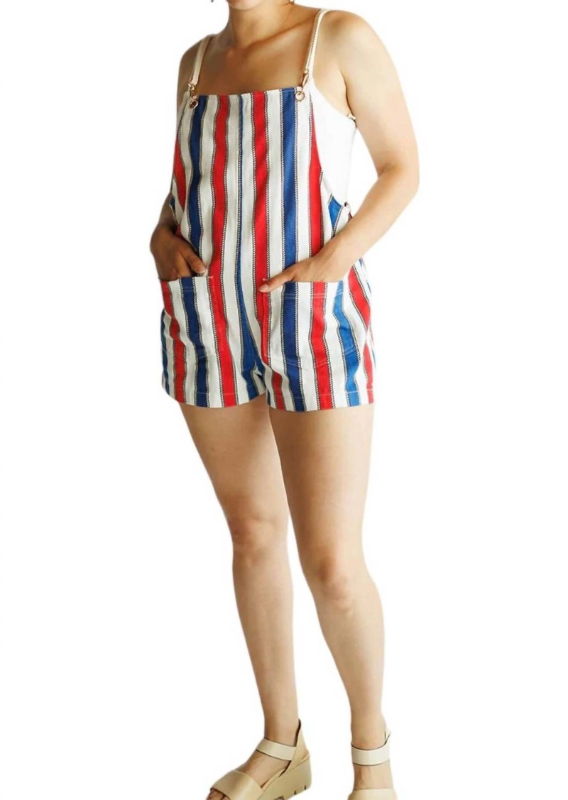 Show Me Your Mumu Trude Romper In Yacht Club Stripe Denim