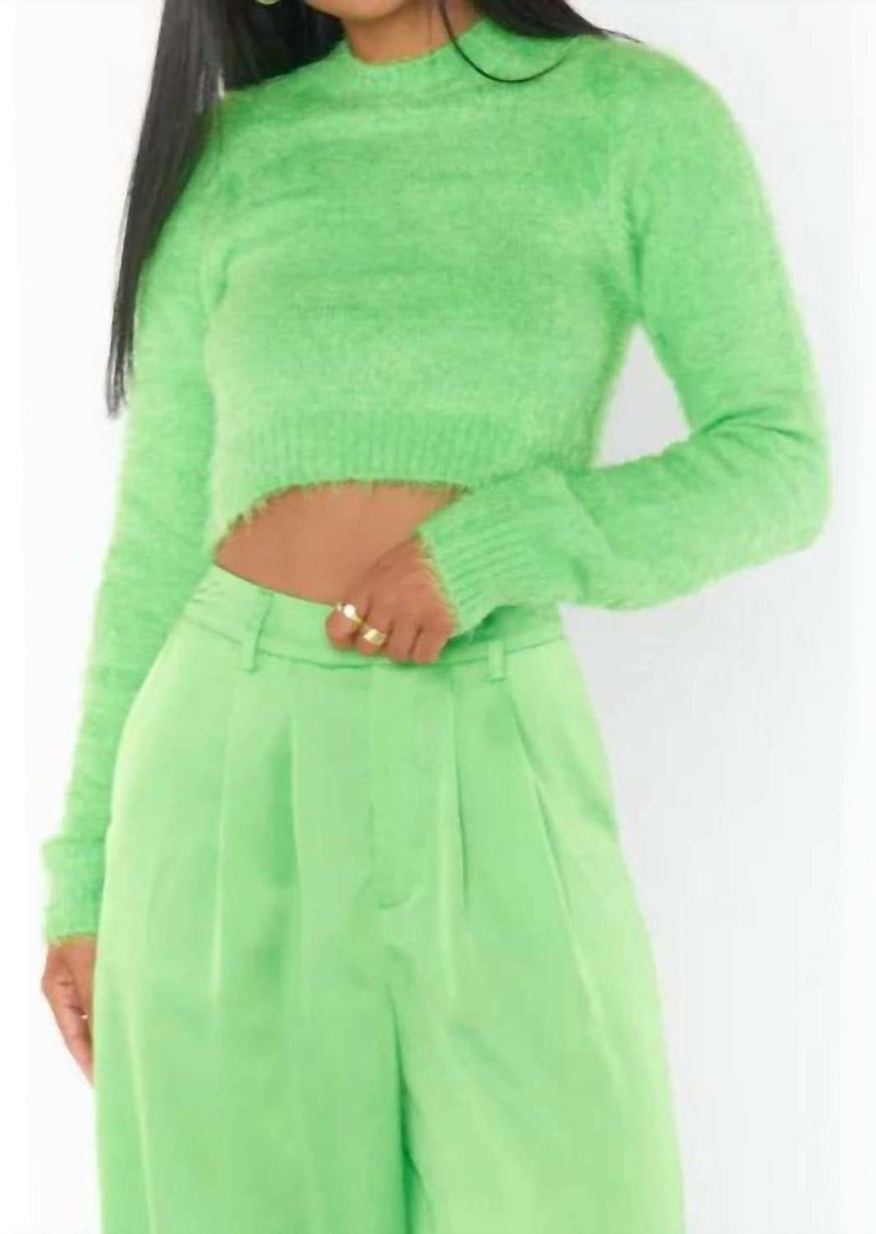 Show Me Your Mumu Varsity Sweater In Bright Green
