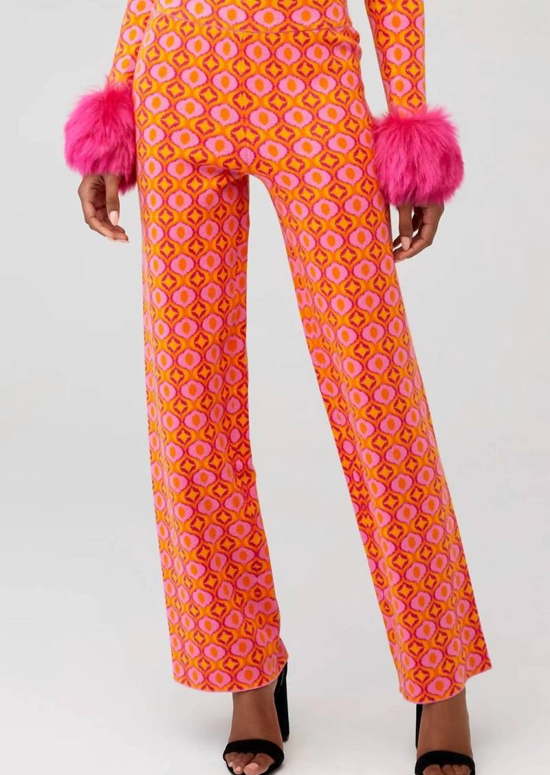 Show Me Your Mumu Zermatt Sweater Pant In Pink Geo Jacquard