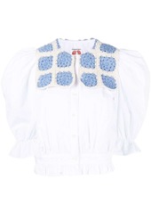 Shrimps Kobus crochet-collar blouse