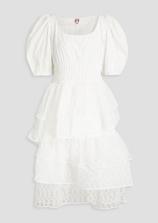 Shrimps - Eldoris tiered embroidered cotton-organza and lace midi dress - White - UK 10
