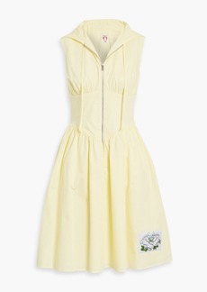 Shrimps - Gabriella cotton-poplin hooded dress - Yellow - UK 6
