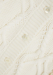 Shrimps - Jesse bow-embellished cable-knit merino wool cardigan - White - UK 12