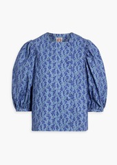 Shrimps - Otto printed cotton-twill top - Blue - UK 8