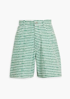 Shrimps - Zelmo printed appliquéd cotton-twill shorts - Green - UK 8