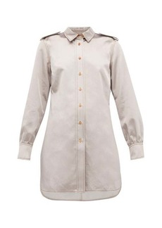 Sies Marjan - Kelsi Longline Cotton-blend Satin Shirt - Womens - Light Grey