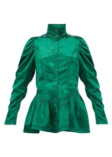 Sies Marjan - Thea Bodice Satin Jacket - Womens - Dark Green