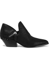 Sigerson Morrison Woman Haile2 Studded Metallic Suede Ankle Boots Black