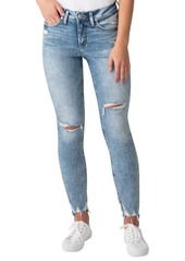 Silver Jeans Co. Avery Ripped High Waist Chew Hem Ankle Skinny Jeans in Blue at Nordstrom