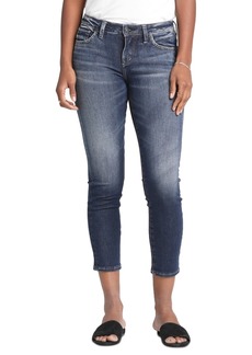 Silver Jeans Co. Banning Skinny Faded Mid Rise Crop Jeans - Indigo