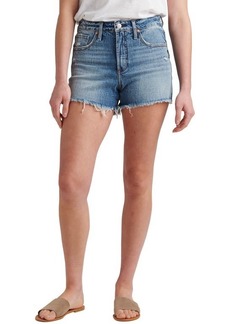 Silver Jeans Co. Beau Girlfriend Denim Cutoff Shorts in Indigo at Nordstrom