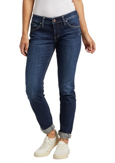 Silver Jeans Co. Women's Boyfriend Mid Rise Slim Leg Jeans - Indigo