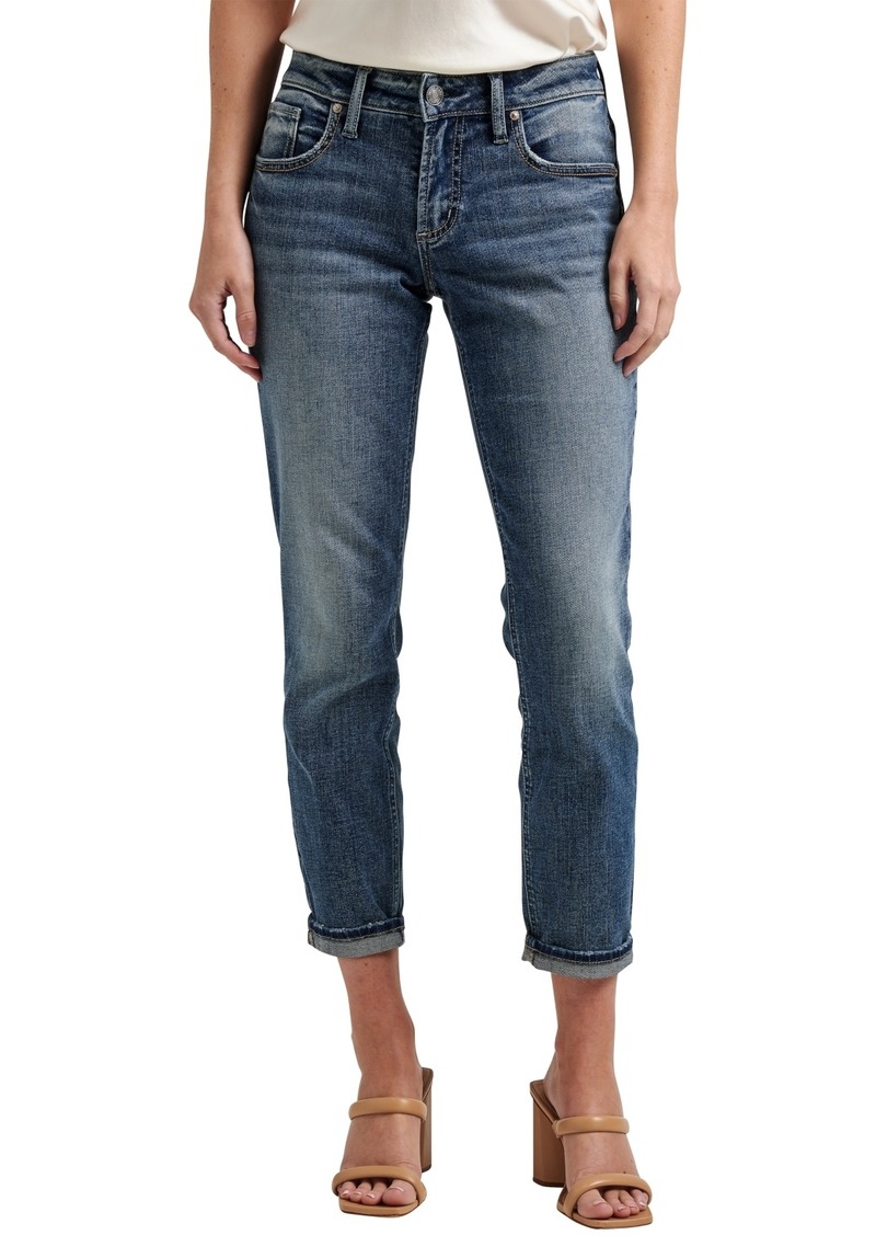 Silver Jeans Co. Boyfriend Mid Rise Slim Leg Jeans - Indigo