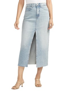 Silver Jeans Co. Front Slit Denim Midi Skirt