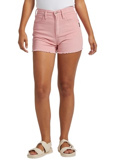 Silver Jeans Co. Highly Desirable High Waist Stretch Corduroy Cutoff Shorts in Pink at Nordstrom Rack