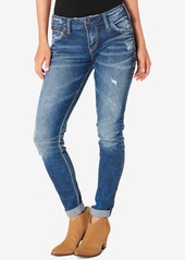 Silver Jeans Co. Mid Rise Distressed Girlfriend Jeans - Indigo