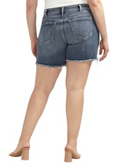 Silver Jeans Co. Plus Size Boyfriend Mid Rise Distressed Short - Indigo