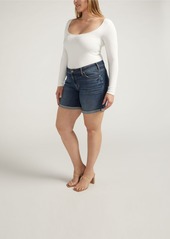 Silver Jeans Co. Plus Size Boyfriend Mid Rise Shorts - Indigo