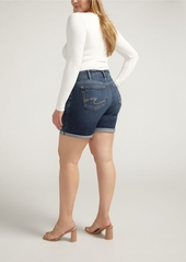 Silver Jeans Co. Plus Size Boyfriend Mid Rise Shorts - Indigo