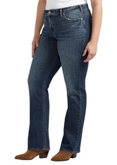 Silver Jeans Co. Plus Size Elyse Mid Rise Slim Bootcut Luxe Stretch Jeans - Indigo