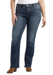 Silver Jeans Co. Plus Size Elyse Mid Rise Slim Bootcut Luxe Stretch Jeans - Indigo