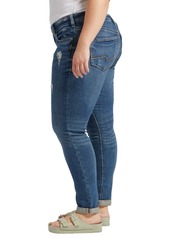 Silver Jeans Co. Plus Size Indigo Wash Ripped Girlfriend Jeans - Indigo