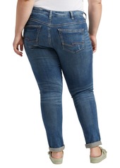 Silver Jeans Co. Plus Size Indigo Wash Ripped Girlfriend Jeans - Indigo