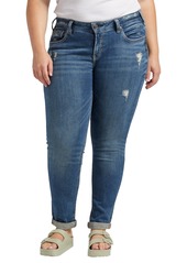 Silver Jeans Co. Plus Size Indigo Wash Ripped Girlfriend Jeans - Indigo