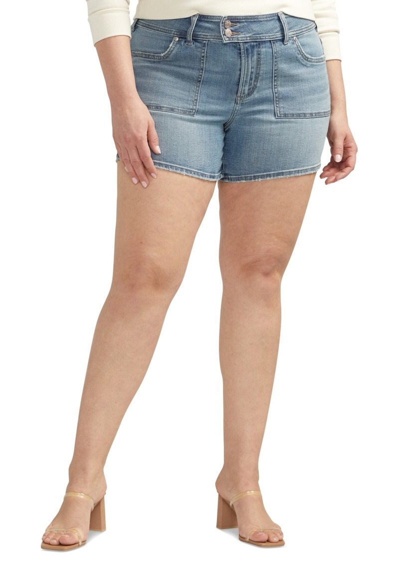 Silver Jeans Co. Plus Size Suki High-Rise Curvy-Fit Shorts - Indigo
