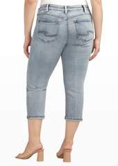 Silver Jeans Co. Plus Size Suki Mid Rise Curvy Fit Capri - Indigo