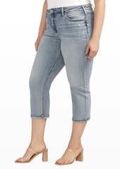 Silver Jeans Co. Plus Size Suki Mid Rise Curvy Fit Capri - Indigo