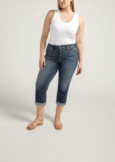 Silver Jeans Co. Plus Size Suki Mid Rise Curvy Fit Capri Jean - Indigo