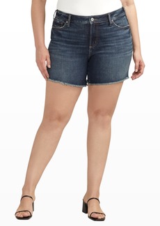 Silver Jeans Co. Plus Size Suki Luxe Stretch Mid Rise Curvy Fit Short - Indigo