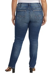 Silver Jeans Co. Plus Size Suki Mid Rise Straight Leg Jeans - Indigo