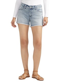 Silver Jeans Co. Suki Curvy Flag Pocket Frayed Denim Shorts